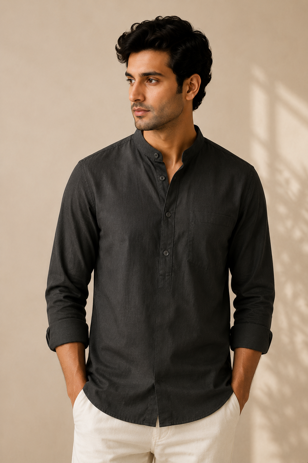 d800e609-b1d0-4af3-90a6-11fa8e598e45 Black Shirts for mens - Image 1